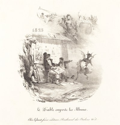Le Diable emporte les albums (Djævelen løber af med litografialbummene) af Nicolas Toussaint Charlet