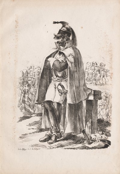 Militære kostumer: Cavalry Man, 1814-1818. af Nicolas Toussaint Charlet