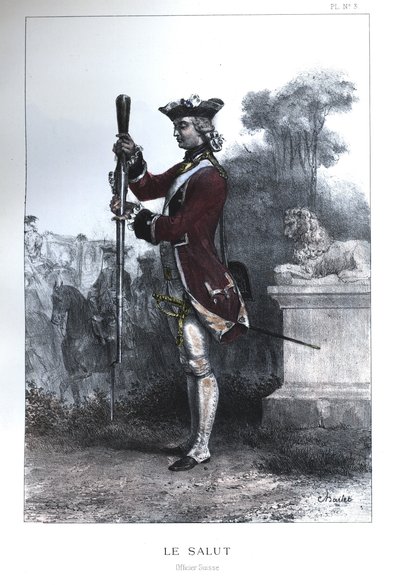 Officer for den schweiziske garde af Nicolas Toussaint Charlet