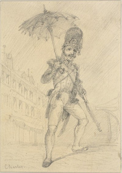 Soldat holder en parasol af Nicolas Toussaint Charlet