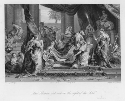 Salomons frafald, 1. Kongebog XI, 6 (gravering) af Nicolas Vleughels