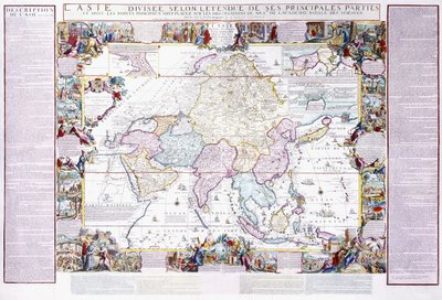 Kort over Asien, 1740 af Nicolas de Fer