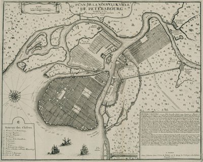 Kort over Petersborg, 1717 af Nicolas de Fer