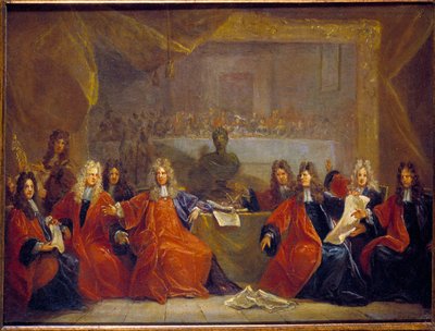 Prevot fra købmændene og rådmændene i byen Paris, der overvejede den fest, der blev tilbudt Ludvig XIV til hans rekonvalescens den 30. januar af Nicolas de Largillière
