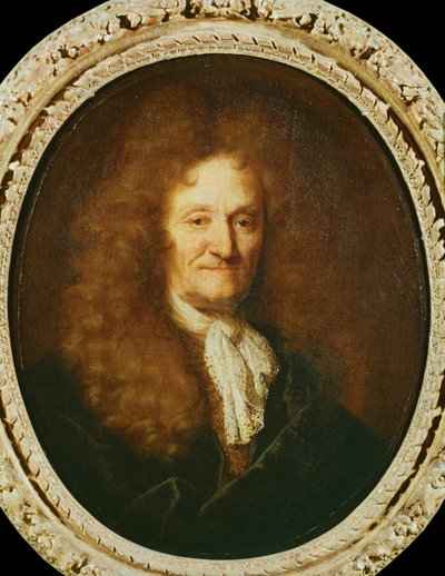 Medaillon af digteren Jean de La Fontaine ... (maleri på lærred) af Nicolas de Largillière