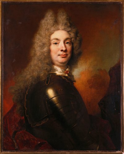 Portræt af en adelsmand i rustning, iført rød kappe af Nicolas de Largillière
