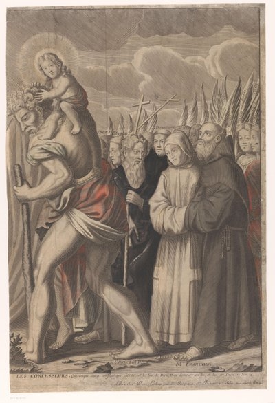 Kristi triumftog med gamle og nye testamente figurer Jesu Kristi triumf (titel på objekt) af Nicolas de Larmessin (I)