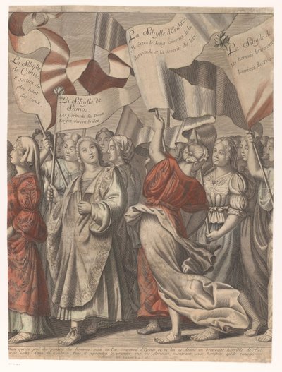 Kristi triumftog med figurer fra Det Gamle og Nye Testamente (Del Tre) Jesu Kristi triumf (titel på objekt) af Nicolas de Larmessin (I)