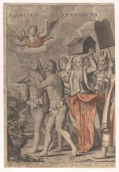 Kristi triumftog med figurer fra Det Gamle og Nye Testamente (1. del) Jesu Kristi triumf (titel på objekt) af Nicolas de Larmessin (I)