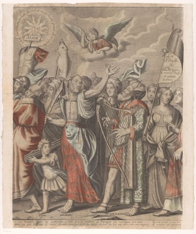 Kristi triumftog med figurer fra Det Gamle og Nye Testamente (Del Anden) Jesu Kristi triumf (titel på objekt) af Nicolas de Larmessin (I)