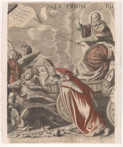 Kristi triumftog med figurer fra Det Gamle og Nye Testamente (Femte del) Jesu Kristi triumf (titel på objekt) af Nicolas de Larmessin (I)