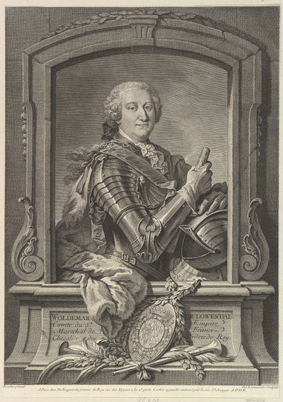 Portræt af Maréchal de Lowendal, 1700-tallet. af Nicolas de Larmessin