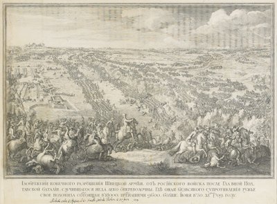Slaget ved Poltava den 27. juni 1709 af Nicolas de Larmessin II