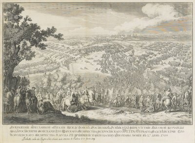 Slaget ved Poltava den 27. juni 1709 af Nicolas de Larmessin II