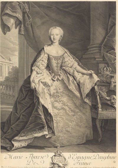 Marie Therese fra Spanien, Dauphine fra Frankrig af Nicolas de Larmessin IV after Jean Baptiste Van Loo