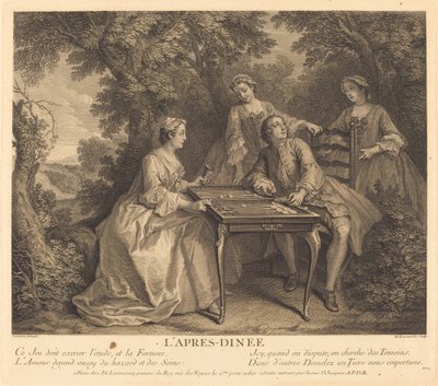 Efter aftensmad af Nicolas de Larmessin IV after Nicolas Lancret