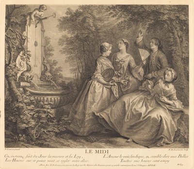 Middag af Nicolas de Larmessin IV after Nicolas Lancret