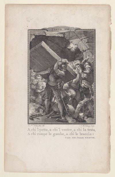 Canto 13, Stanza 38, fra Orlando Furioso, 1772-74., 1772-74. af Nicolas de Launay