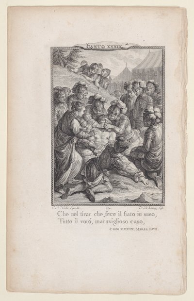 Canto 39, værelse 57, fra Orlando Furioso, 1774., 1774. af Nicolas de Launay