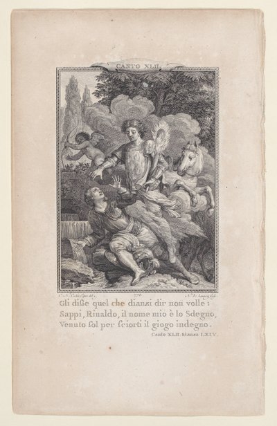 Canto 42, værelse 64, fra Orlando Furioso, 1774., 1774. af Nicolas de Launay