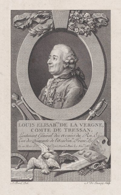 Portræt af Louis Elisabeth de La Vergne, Comte de Tressan, 1783-92., 1783-92. af Nicolas de Launay