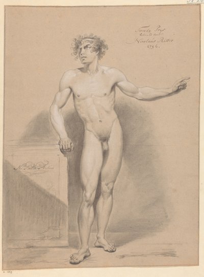 Stående nøgen mand, set forfra (2. præmie 1796) af Nicolaus Ritter jr.