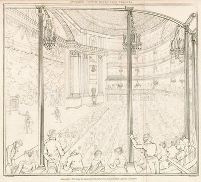 Indvendig udsigt af Drury Lane Theatre, London af Nicolaus von Heideloff