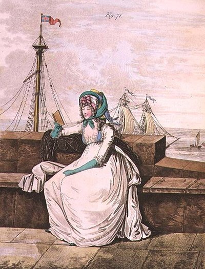 Morgenkjole, fig. 71 fra Nikolaus Heideloffs `Gallery of Fashion