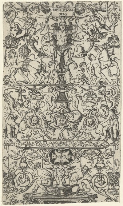 Fragment af ornamentpanel med Mars Ornamentpaneler (serietitel) af Nicoletto da Modena