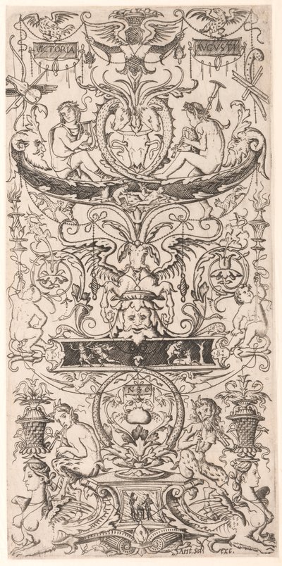 Ornamentpanel påskrevet "Victoria Augusta" af Nicoletto da Modena