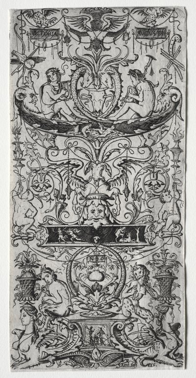 Ornamentpanel indskrevet Victoria Augusta, ca. 1507. af Nicoletto da Modena
