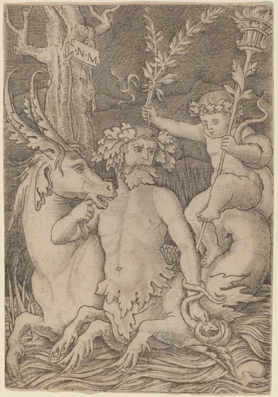 Triton bærer et barn af Nicoletto da Modena
