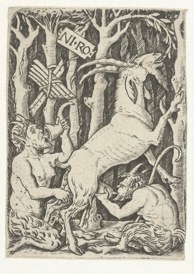 To satyrer drikker gedemælk af Nicoletto da Modena