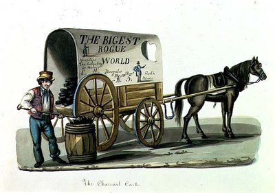 Trækulsvognen, ca. 1840-44 (akvarel på papir) af Nicolino Calyo