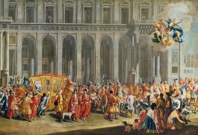Alois Thomas von Harrachs, vicekonge af Napoli (1669-1742) afgang fra Palazzo Reale di Capodimonte (for detaljer se 68613) af Nicolo Maria Russo or Rossi