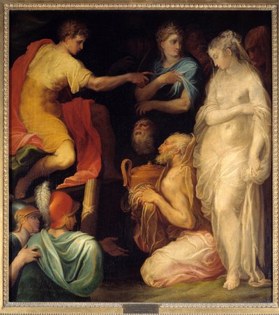 Scipio "s continence. After his victory in the Punic War Scipio the Africandani af Nicolo dell Abate