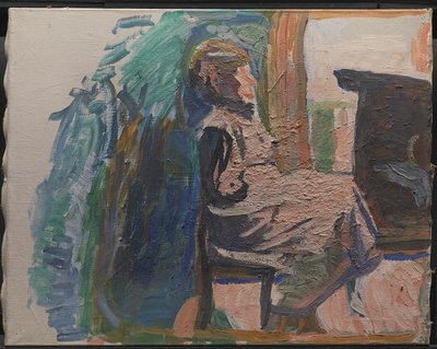 Siddende figur af Niels Larsen Stevns