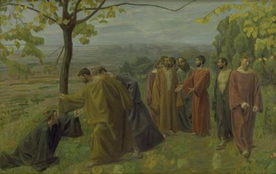 Den blinde mand ved vejkanten bønfalder Jesus om at vise barmhjertighed af Niels Larsen Stevns
