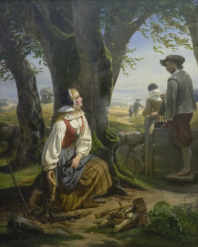 Kirsten Svendsdatter Finds the Gold Horn at Gallehus on 20 July 1639 af Niels Simonsen