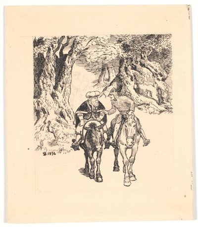 Gane og Blancandrins ridetur af Niels Skovgaard