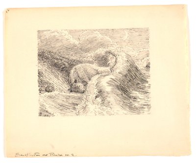 Illustration til "Sandflugten ved Tisvilde" af Niels Skovgaard