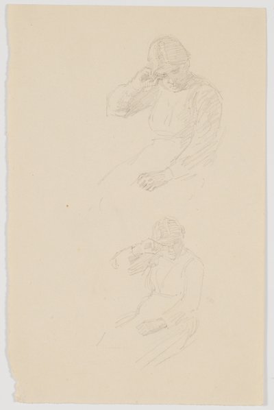 To studier af siddende, ung pige af Niels Skovgaard