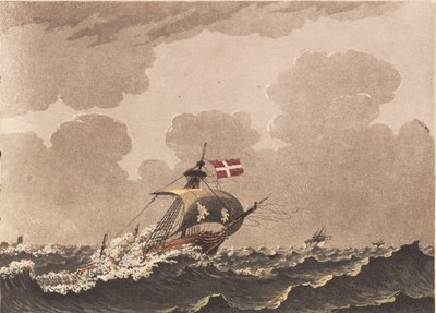 Et ramponeret skib, signalerende loots af Niels Truslew