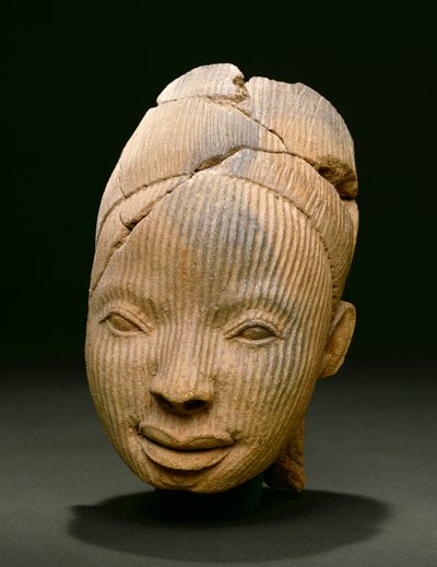 Hoved fra en figur, Owo (terracotta) af Nigerian