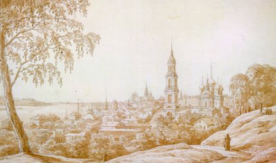 Udsigt over Kostroma, Rusland, 1838. af Nikandor Grigorievich Chernetsov