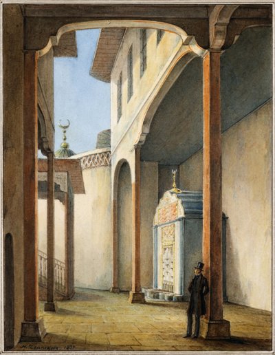 Poeten Alexander Pushkin i Bahçesaray-paladset, 1837 af Nikanor Grigoryevich Chernetsov