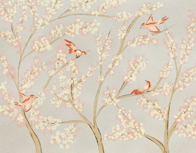 Lyserøde fugle og forårsblomster af Nikita Jariwala