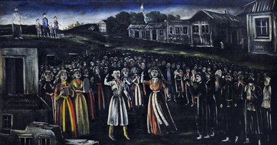 Kirkefestival i Kartli af Niko Pirosmani