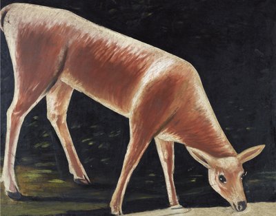 Rådyr drikker af Niko Pirosmani