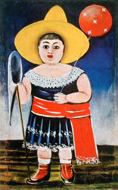 Little Girl with a Patterned Balloon, c1885-1918dani af Niko Pirosmanishvili